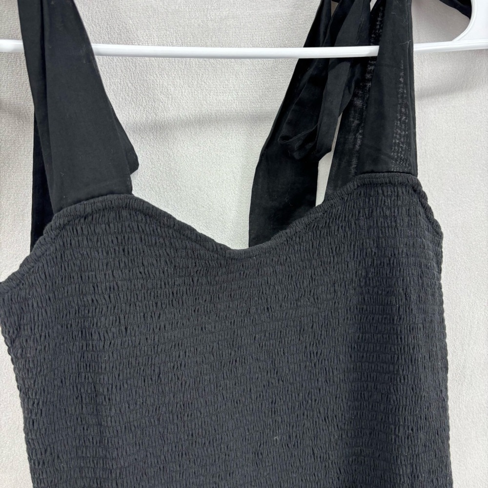 Nation LTD Women’s small black smock tank toe bow tie shoulders fitted ladies - Picture 4 of 10